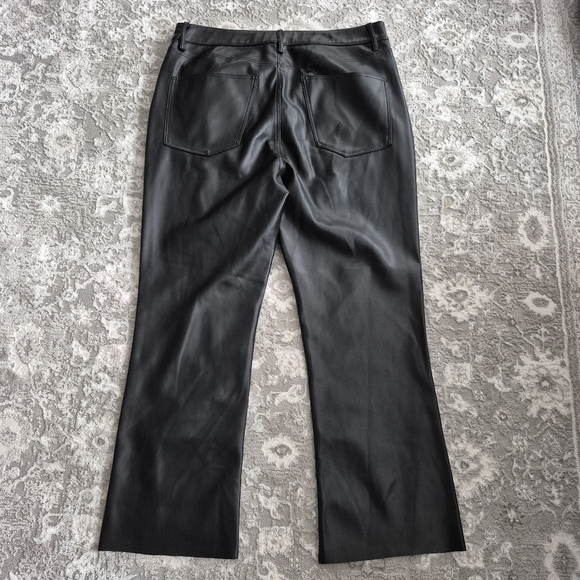 ZARA Women's Black Faux Leather Pants High Rise Straight Leg Style Size 10 - Picture 7 of 7